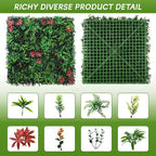 Grass Wall Panels 12 Pack 20"x20", Artificial Hedge Greenery Wall Backdrop - Image 2