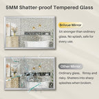28x36 Inch Brushed Silver Bathroom Mirror - Image 8