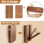 Foldable Wall Hooks 4Pack: Rustic Wooden Coat Hooks Mounted - Image 3