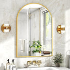 XRAMFY 20"x30" Gold Arched Bathroom Mirror - Image 3