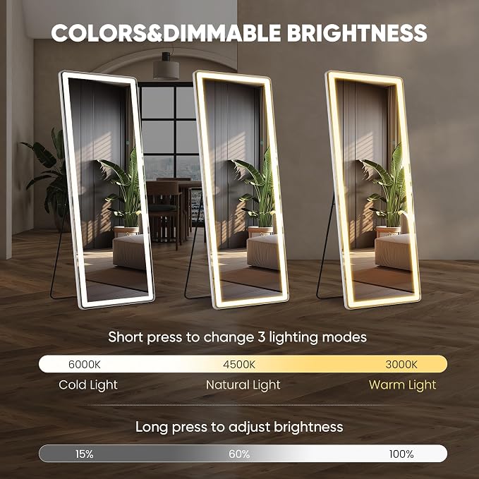 DUMOS 26"×71" LED Full Length Mirror - Image 3