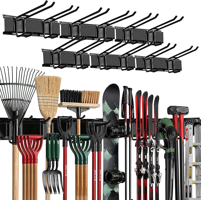 TIDYME Garage Wall Organizer | 96" Heavy-Duty Tool Storage Rack | Adjustable by Tidyme