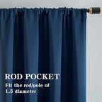 IGEMAEVE Blackout Curtains 84 Inch Length 2 Panels Set, Rod Pocket Energy - Image 2