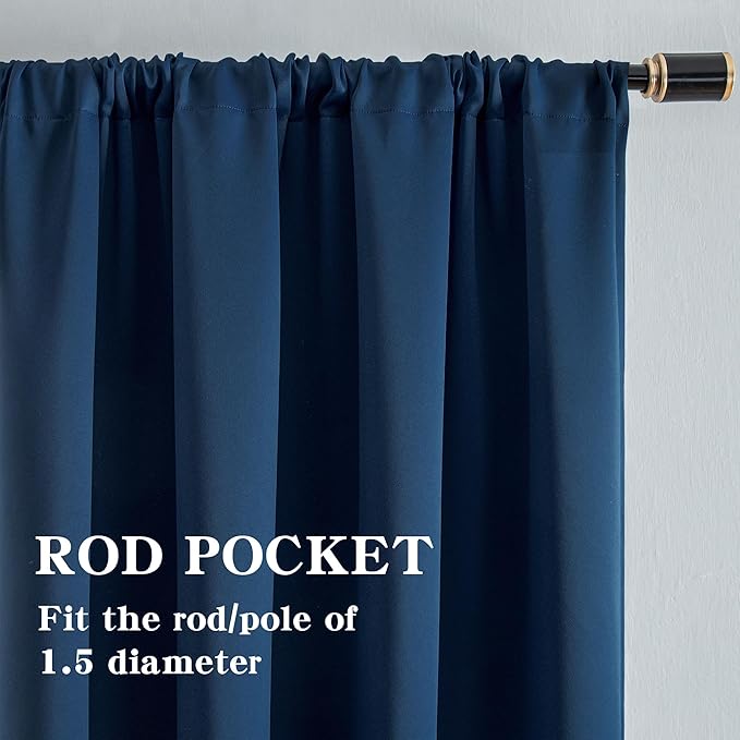IGEMAEVE Blackout Curtains 84 Inch Length 2 Panels Set, Rod Pocket Energy - Image 2