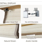 TWOPAGES Natural Woven No Drill Roman Shades, Custom Cordless Blackout Bamboo - Image 5