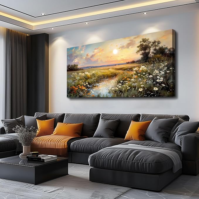 hyidecorart Vintage Farmhouse Wildflower Wall Paintings Canvas Wall Art - Image 3