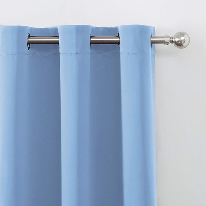 LEMOMO Sky Blue Thermal Blackout Curtains/52 x 95 Inch/Set of 2 Panels Room - Image 7