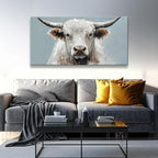 Wall Art Freedom Highland Cow Painting Wild Animal Cattle Canvas Art Wall Decor - Image 3