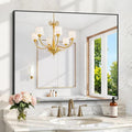 KOCUUY Bathroom Mirror 36"x40", Shatterpoof Large Vanity Mirror, Metal Framed by KOCUUY