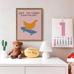 Framed Off to Commit Tomfoolery Wall Art, Vintage Fun Chicken Canvas Print - Image 6
