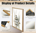 Wooden Frame Zen Stone Canvas Wall Art, Stacked Stones in Water Poster Print. - Image 4