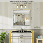 40x36 Inch Brushed Silver Bathroom Mirror - Image 2