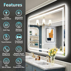 55x40 LED Bathroom Mirror with Lights, Backlit and Front Lit Anti-Fog Lighted - Image 2