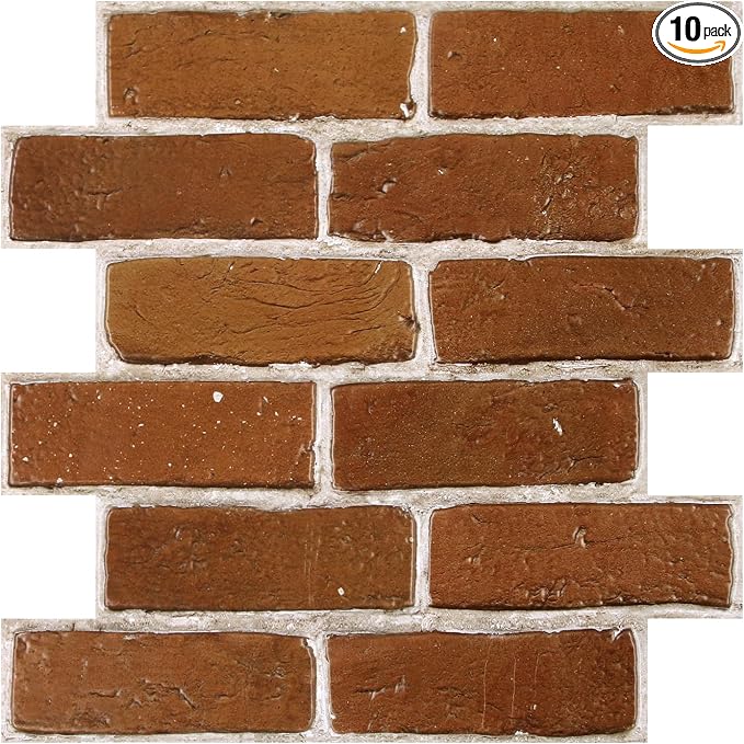 COMSTICKC 3D Faux Brick Wall Panels Peel and Stick Wall Stickers, Small Size by COMSTICKCDECOR