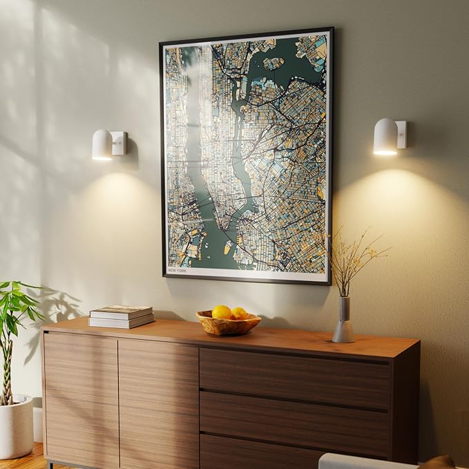 Globe Electric 65000146 1-Light Plug-in or Hardwire Wall Sconce, Matte White - Image 3