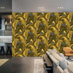 Vintage Gold Banana Leaf Bathroom wallpeper Living Room Bedroom Tropical Plant - Image 2