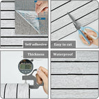White/Grey Wood Panels for Wall Peel and Stick 3D Wood Slat Wall Panels 197"x - Image 4