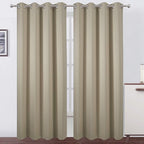 LEMOMO Blackout Curtains 66 x 95 inch/Beige Curtains Set of 2 Panels/Thermal by Lemomo