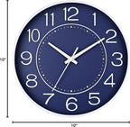 HZDHCLH Modern Wall Clocks Battery Operated, 10 inch Navy Blue Clock - Image 8