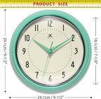 Infinity Instruments LTD. Retro 9 inch Silent Sweep Non-Ticking Mid Century - Image 5