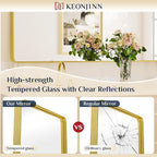 Keonjinn Gold Bathroom Mirrors for Over Sink, 22” x 30” Rounded Rectangle - Image 5