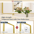 Keonjinn Gold Bathroom Mirrors for Over Sink, 24” x 30” Rounded Rectangle - Image 5