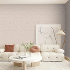 Beige Grasscloth Wallpaper Peel and Stick Contact Paper 15.75inchx118.11inch - Image 3