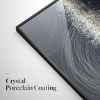 Large Framed Black Silver Modern Abstract Wall Art - Image 5