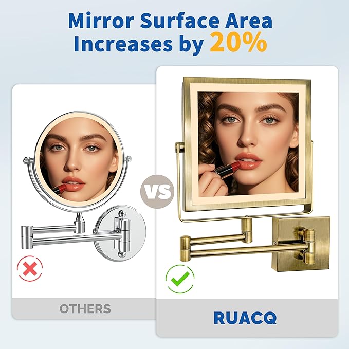 Ruacq Rechargeable Wall Mounted Makeup Mirror - Image 4