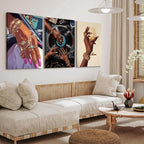 YFvrPt Black Woman Wall Art Set of 3, Trendy African American Women Wall Decor - Image 6