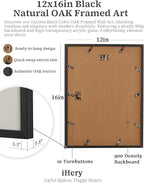 iHery Premium Natural Black OAK Wood 12x16in Dolce Far Niente Framed Wall Art - Image 6