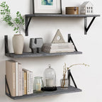 Forbena Gray Floating Shelves Wall Mounted Bookshelf Set of 3, 24 Inches Long 8 by Forbena