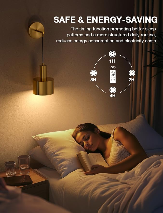 NIORSUN Battery Operated Wall Sconce Set of 2, 9 Colors Sconces Wall Decor - Image 4