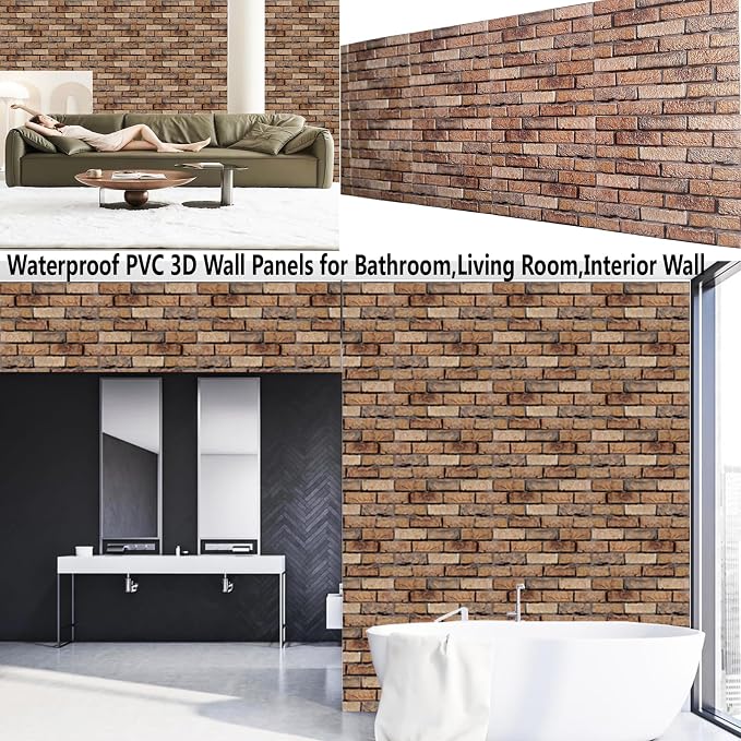 3D Wall Panels Peel and Stick, 10 Pack 3D Waterproof Self-Adhesive Wallpaper - Image 9