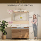 TETOTE Brushed Gold Bathroom Mirror, 40 x 24 Inch Metal Framed Mirror, Brushed - Image 8