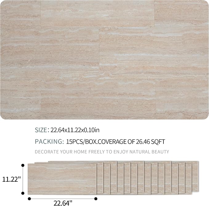 SINGULARWOOD 15pcs/26.46 sq ft Soft Stone Wall Tiles, Flexible Rock Travertine - Image 3