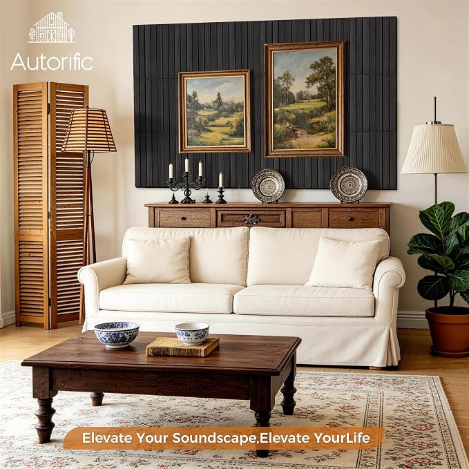 PVC Acoustic Wood Wall Panels, 12 Pack 11.8 x 15.7 x 0.35 Inch Sound Proofing - Image 5