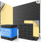 12 Pack Acoustic Panels with Self Adhesive, Soundproof Wall Panels, Brick Sound by NEPIS