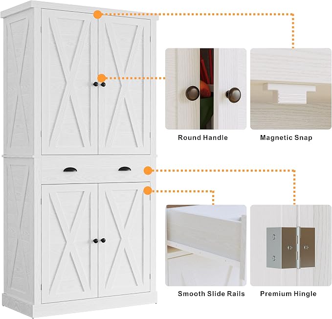 IRONCK Kitchen Pantry Storage Cabinet 72.6" H x 24" W, - Image 6