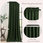 NICETOWN Green Velvet Curtains 120 inches - Image 5