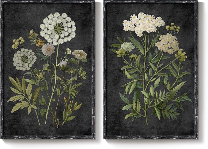 Large Framed Vintage Botanical Wall Art - Image 9