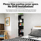 No-Drill Corner Shelf Wall Mount, 7-Tier Floating Corner Bookshelf - Image 4