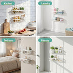 Veken 6-Pack Rustproof&Waterproof Shower Caddy, Adhesive Shelves Rack - Image 8