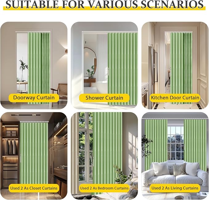 AJAZZ 100% Blackout Accordion Doors Interior Magnetic Door Curtain Accordion - Image 5
