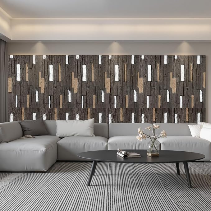 OUZUGIE 4 PCS Faux Stone Wall Panel 47.2’’ x 23.6’’ Interior Exterior Wall - Image 2