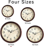 KECYET Wall Clock 14 Inch Vintage Wall Clocks Battery Operated Quartz Silent - Image 2