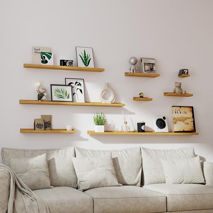 Small Floating Shelves for Wall Decor, Wall Mounted Wood Shelf for Bedroom - Image 6