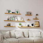 Floating Shelves for Wall Decor, Wall Mounted Wood Storage Shelf for Bedroom - Image 6