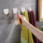 DELITON Adhesive Towel Hooks on Wall: Robe Hooks - Image 2