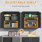 Metal Garage Wall Cabinet with 2 Doors and 1 Adjustable Shelf, Lockable - Image 4